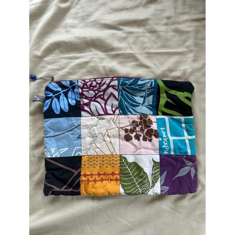 Handmade Hawaiian Patchwork Sig Zane Material Zipper Cosmetic Bag Pouch